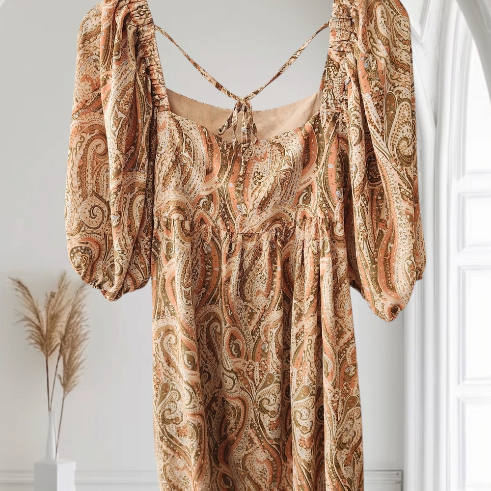 Hayden Elegant Paisley Print Dress 1XL - Picture 3 of 9